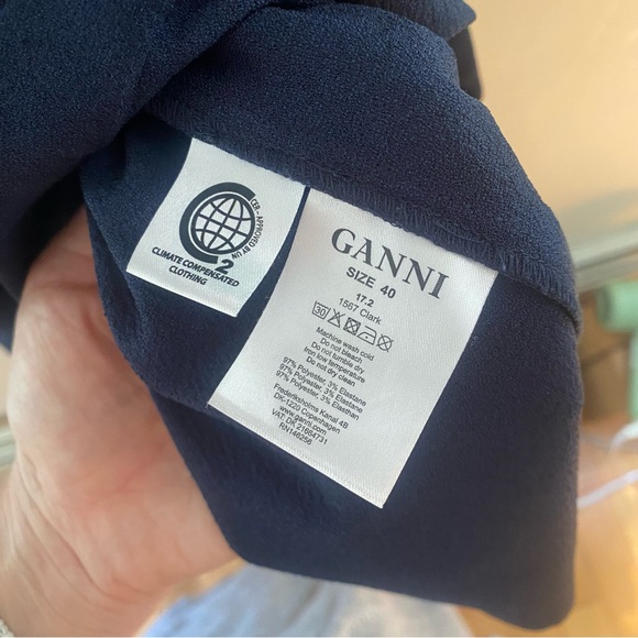 Ganni Clark Dress Total Eclipse Bell Sleeve - Picture 9 of 13